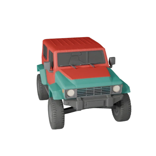موديل سيارات الدفع الرباعي كرتوني ثلاثي الأبعاد - أصل لعبة PBR منمق للبيع