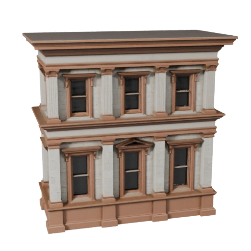 Modello 3D di facciata classica high poly per Archviz per Architettura