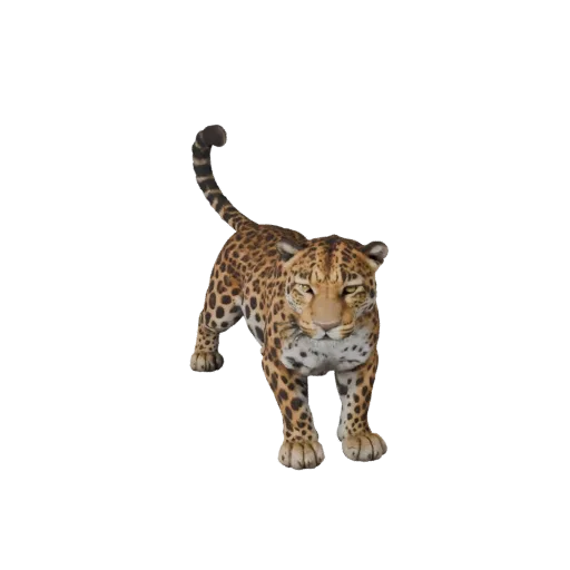 Реалистичная 3D-модель леопарда, рендер дикой природы сбоку, готовый к анимации ассет животного с подушечками усов, скольжени