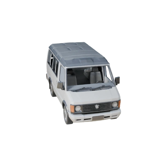 Низкополигональный микроавтобус 3D модель для Unity и Unreal PBR Asset
