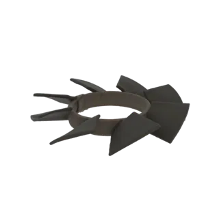 3D модель темного ободка с острыми угловатыми шипами, расходящимися наружу, представленная на белом фоне.