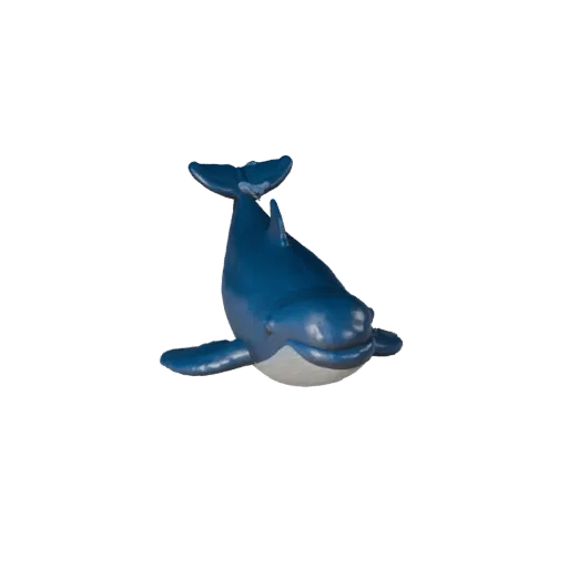 Высокополигональная 3D-модель белухи STL, изометрический вид, готовая к печати фигурка животного с мембранами плавников, суже