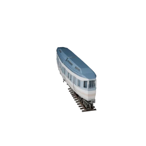 3D-модель поезда на магнитной подушке, трехчетвертной студийный вид, готовый для Blender объект транспортного средства с рель