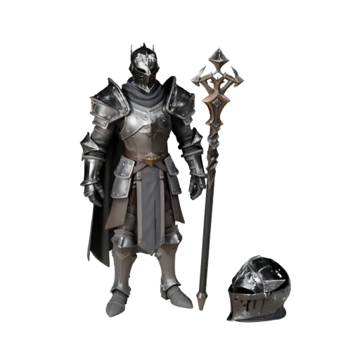 Фэнтези командир босс Рыцарь модель персонажа - с ригом