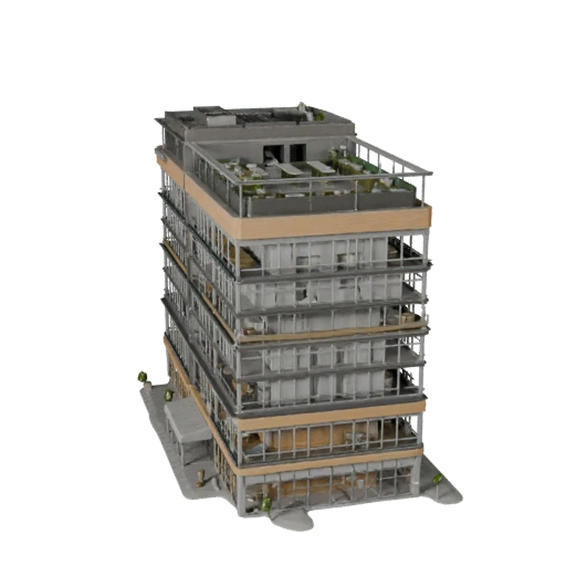 3D модель офисного здания коворкинга для Unity - игровой ресурс