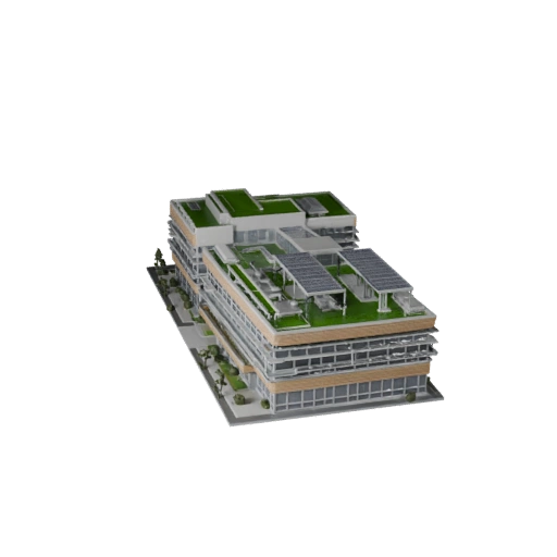 نموذج ثلاثي الأبعاد لمبنى مكتبي مستدام لـ Unity - أصل لعبة