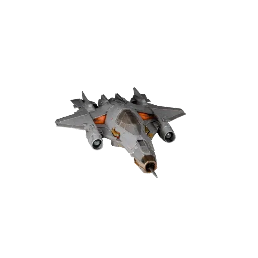 3D-модель Starfighter, трехчетвертной студийный вид, готовый для Blender актив транспортного средства с силуэтом миссии, разд