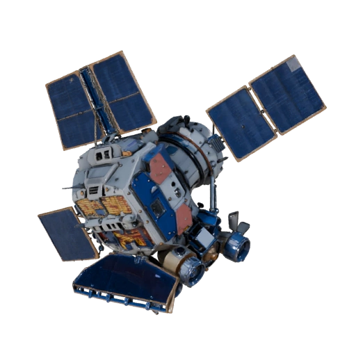 3D модель спутника для Blender и игр - PBR ассет