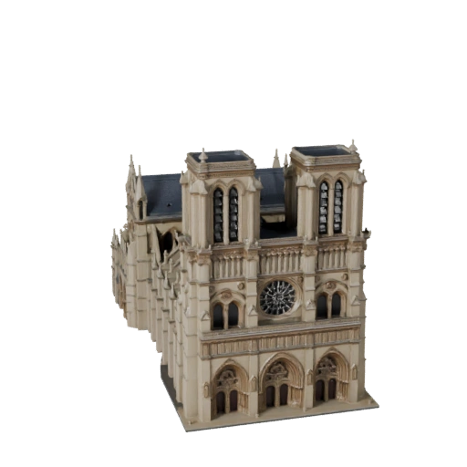 Stilisierter Notre Dame Dom 3D Modell - Game Asset