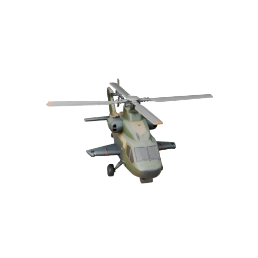 Атакующий вертолет в стиле Apache 3D модель - Стилизованный низкополигональный