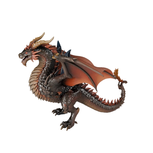 Огненный дракон 3D модель для Blender - PBR ассет с текстурами