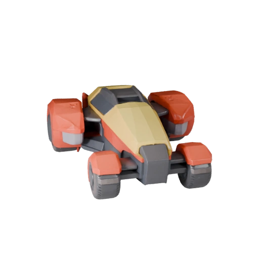 Мультяшный ховербайк 3D модель для стилизованных игр, PBR-ресурс