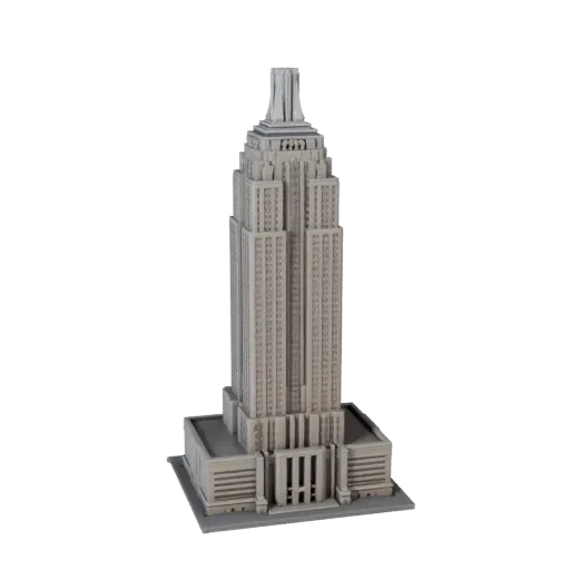 Empire State Building Unity-ready 3D model, Unity engine viewport, showing landmark structure materials and architectural det