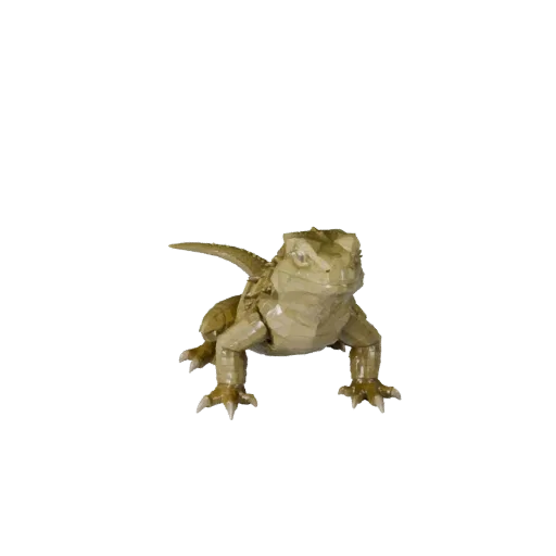 Низкополигональная 3D-модель варана, вид сбоку в игровом ракурсе, низкополигональный ассет животного с узорами из пластин, гр