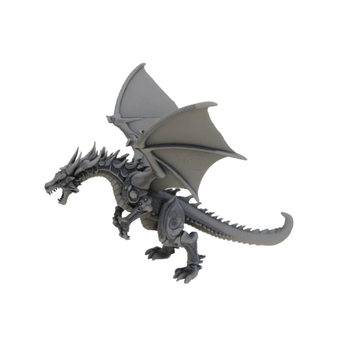 Мрачно-тёмный бронированный дракон босс миниатюра STL - Рычащий