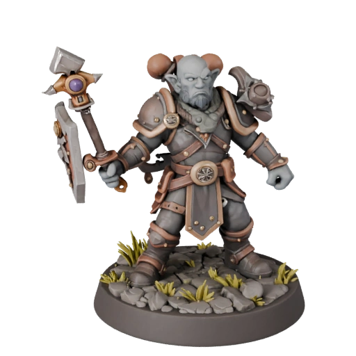 Collectible Dwarf Cleric RPG Hero | Detail Display Pack