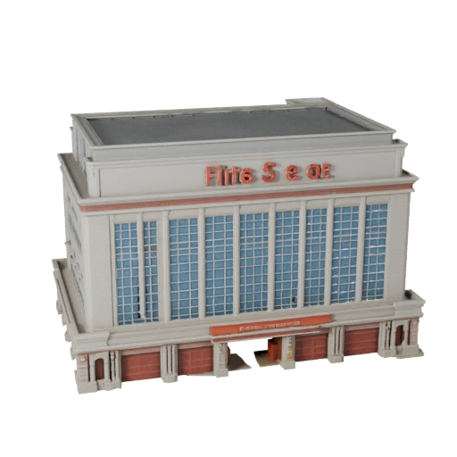 Stazione dei Vigili del Fuoco High Poly 3D Model per Archviz per Architettura