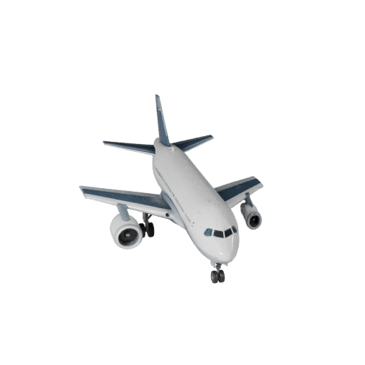 Лайнер в стиле Boeing 3D модель для Unity - Низкополигональный