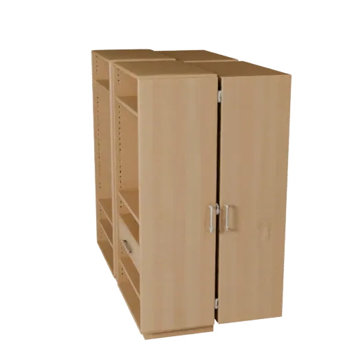 3D-модель Парящий шкаф для визуализации продукта, спальня, студийный рендер продукта в три четверти, детализация окрашенного
