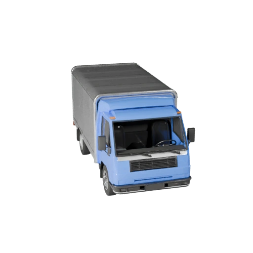 Modelo 3D de Caminhão Baú para Unity - Asset de Jogo Low Poly