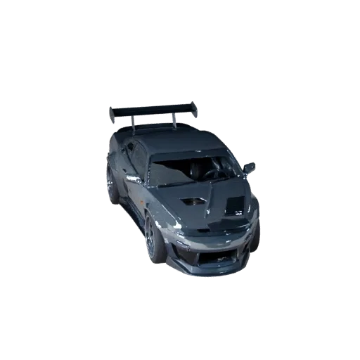 Высокополигональная 3D-модель дрифт-кара, студийный вид крупным планом, высокополигональный транспортный актив с линиями кузо