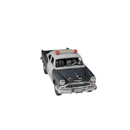 3D модель винтажной полицейской машины, вид в студии с трех четвертей, готовый к использованию в Blender объект транспортного