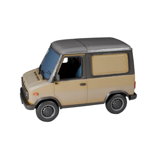 Винтажный фургон доставки 3D модель для Blender - Готов к рендерингу