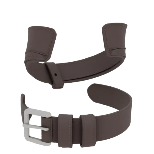 Печатаемая 3D-модель ремня Formal Belt, изометрический STL-рендер, демонстрирующий кожу, гибкую форму полосы.