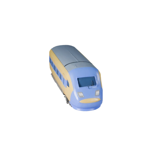 Мультяшный высокоскоростной поезд 3D модель для стилизованных игр