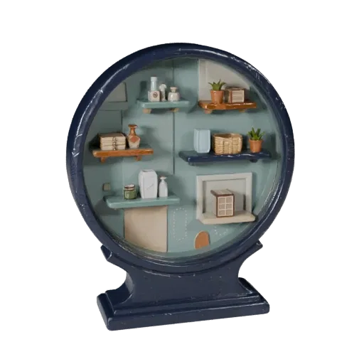 Высокополигональная 3D-модель авторского настенного панно, гостиная, студийный рендер крупным планом, керамическая деталь.