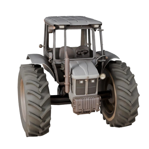 Винтажный фермерский трактор 3D модель для Unity - Рендер в реальном времени