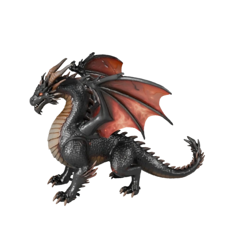 Огненный дракон 3D модель для Unity - Готовый игровой ассет, FBX | PBR