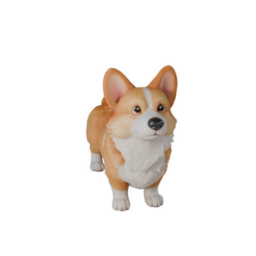 Мультяшная собака корги 3D модель - стилизованный ассет для анимации | PBR