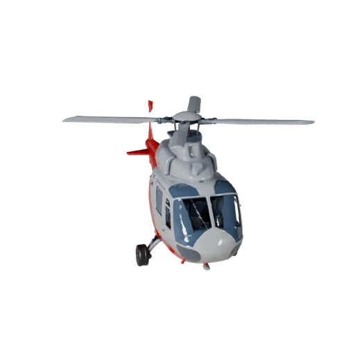 Спасательный вертолет 3D модель для Unity - Низкополигональная PBR модель