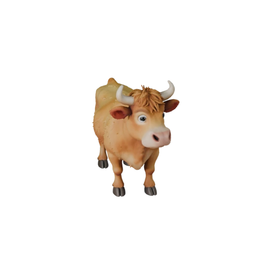 Мультяшная корова 3D модель - стилизованный ассет для анимации | Бесплатно