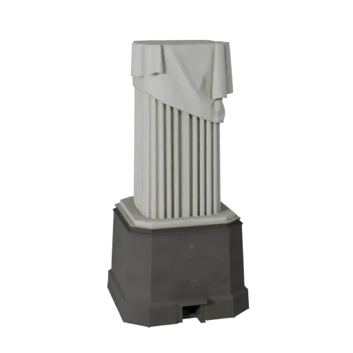 Высокополигональная 3D модель Христа-Искупителя, вид крупным планом архитектурного рендера, показывающий материалы структуры