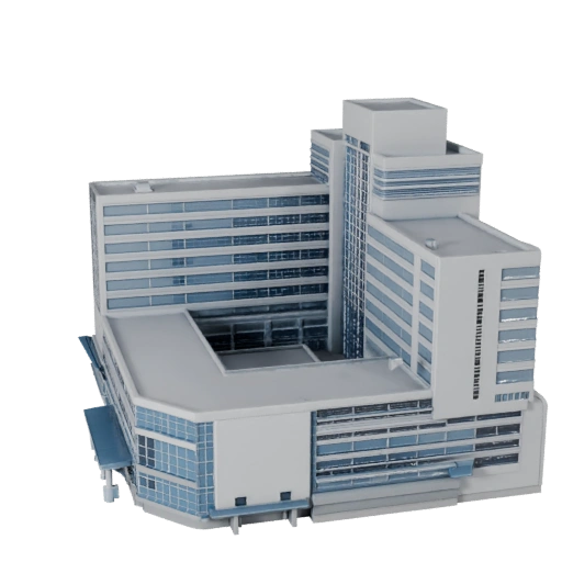 Printable Hospital Building STL 3D Model - Scale Asset