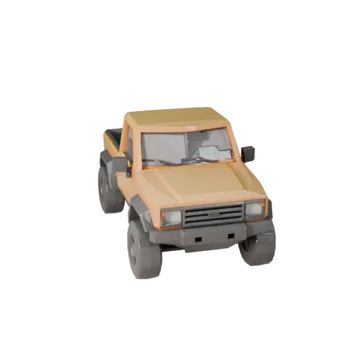 Низкополигональный пикап 3D модель для игр Unity и Unreal