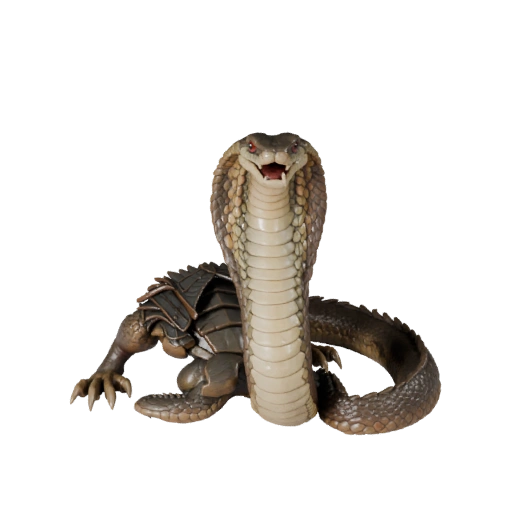 Реалистичная 3D модель королевской кобры - rigged PBR ассет для игр