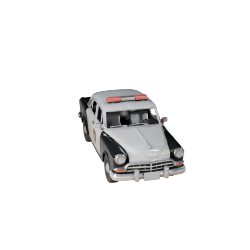 Низкополигональный винтажный полицейский автомобиль 3D модель для Unity и Unreal