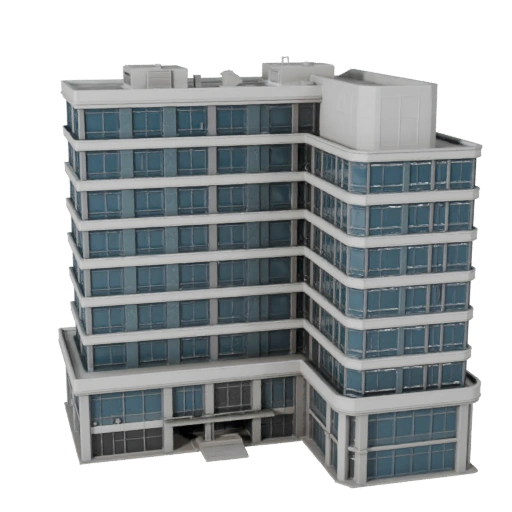 Bloco de Escritório de Alta Poligonagem 3D para Archviz para Arquitetura