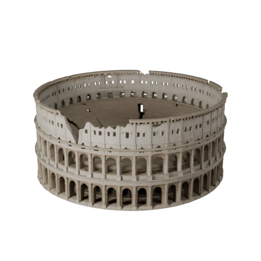 Modello 3D Low Poly Colosseo per Giochi in Tempo Reale e VR