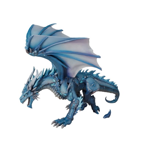 Ледяной дракон 3D модель для Blender - PBR ресурс с текстурами | PBR