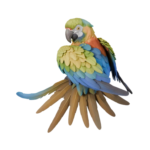 3D модель попугая ара для Unity - Готовый игровой ассет, FBX | PBR
