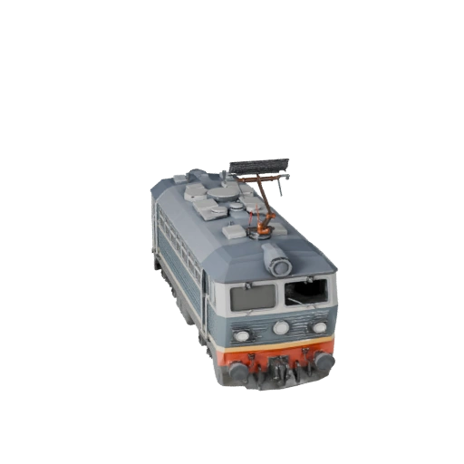 Низкополигональный электровоз 3D модель для Unity и Unreal