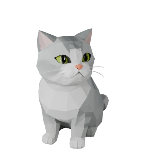 Низкополигональная 3D модель британской короткошерстной - Игровой ассет для Unity с FBX