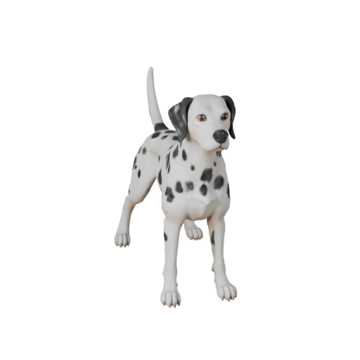 Мультяшная далматинская собака 3D модель - Стилизованный ассет для анимации