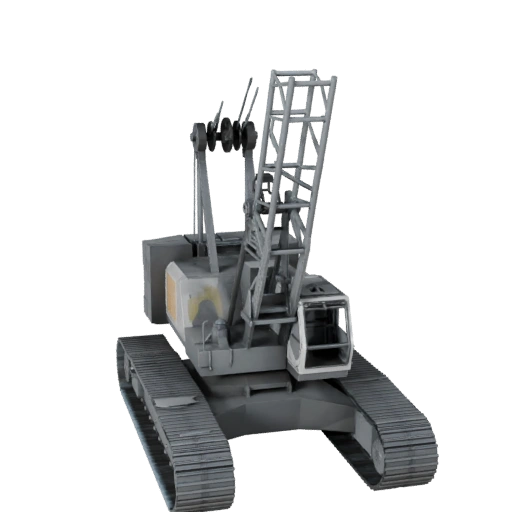 Гусеничный кран 3D модель - Низкополигональная, готовая к игре, PBR