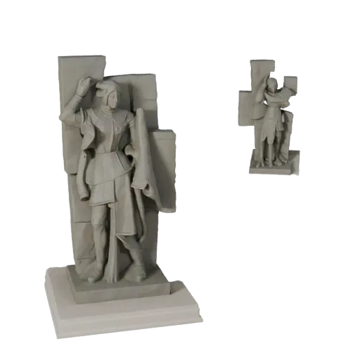 Коллекционная 3D-модель Садовая абстрактная скульптура, показывающая силуэт, студийный крупный план