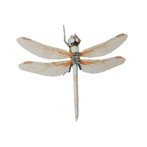 Низкополигональная 3D модель стрекозы - Игровой ассет для Unity с FBX | PBR